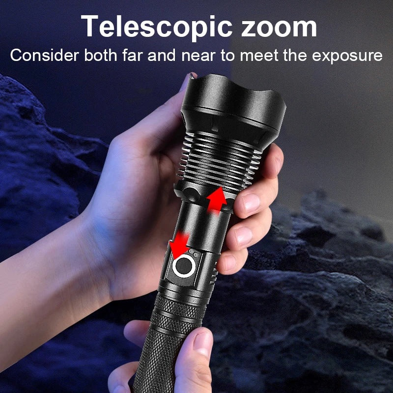 Aluminum Alloy Telescopic Zoom Flashlight