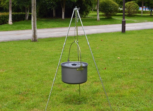 Tripod hanging pot picnic fire bracket