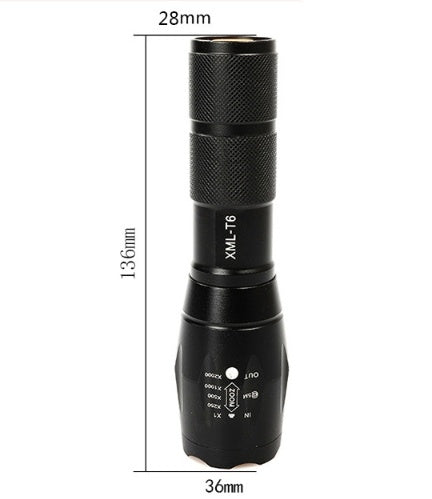 Portable Mini Flashlight LED ZOOM Torch