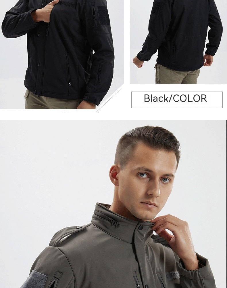 Men's Fleece Camouflage Waterproof Soft Shell Jacket