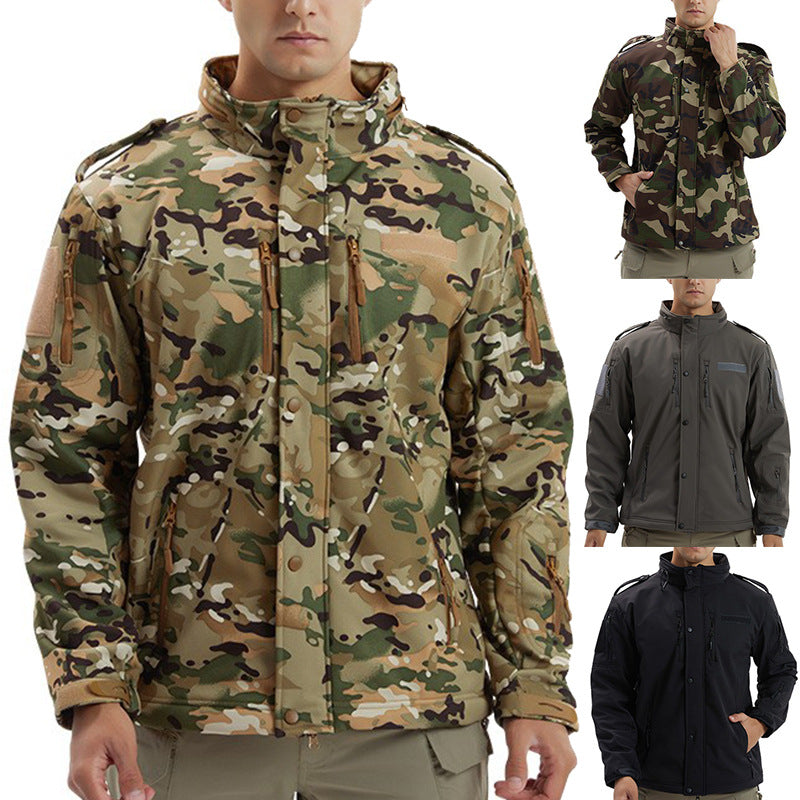 Men's Fleece Camouflage Waterproof Soft Shell Jacket