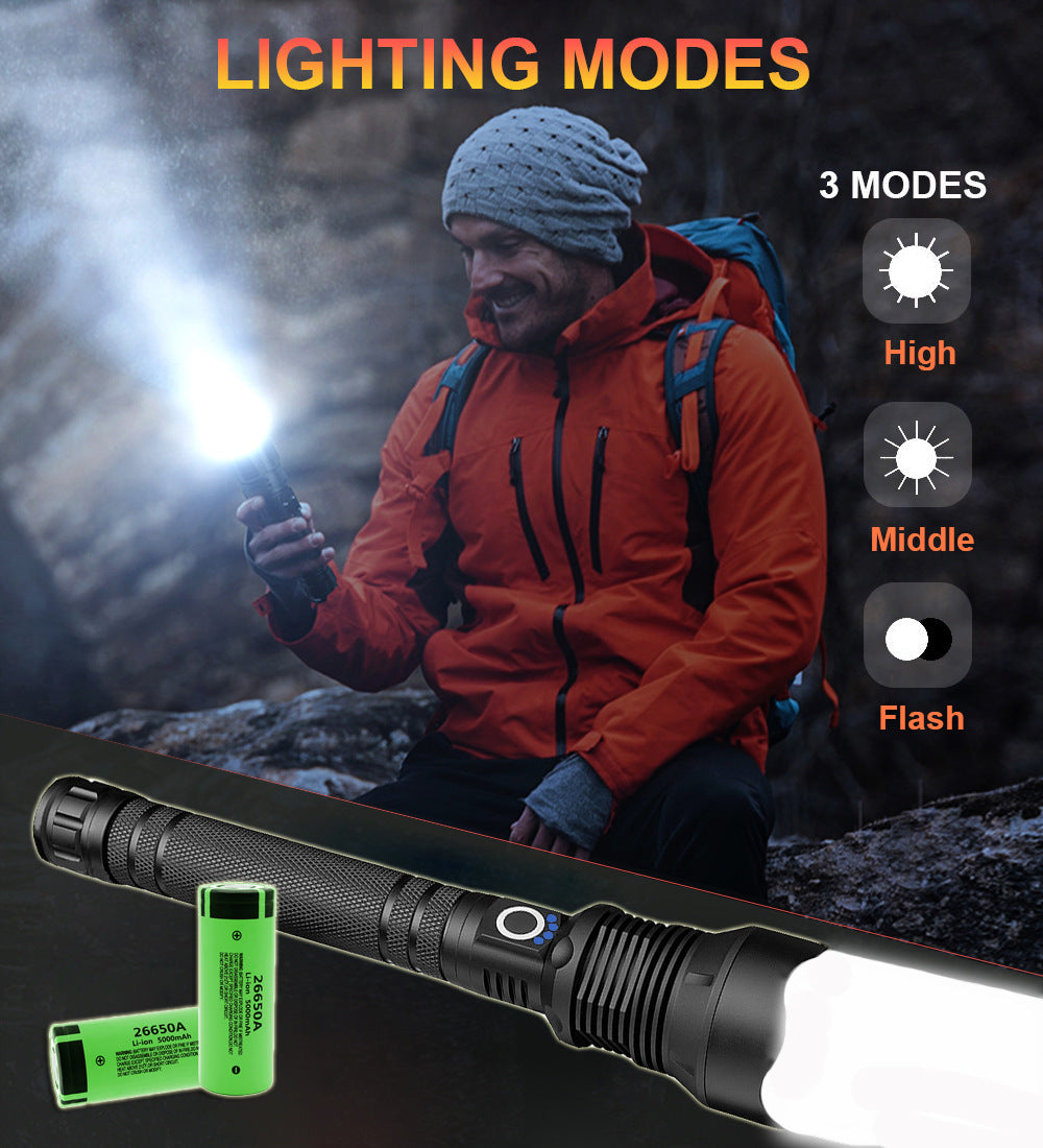 Aluminum Alloy Telescopic Zoom Flashlight