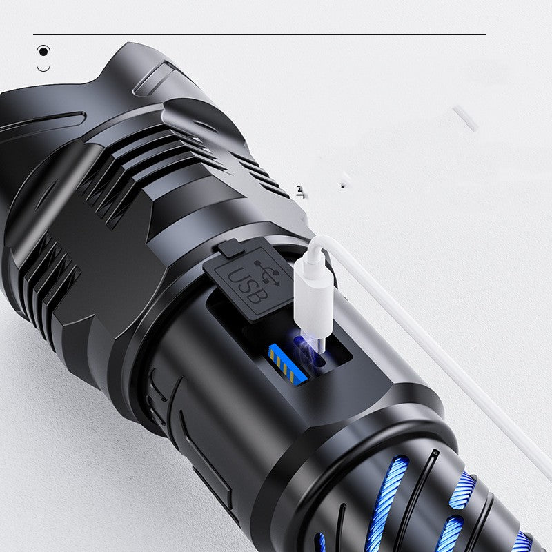Aluminum Alloy Zoom Digital Display Flashlight