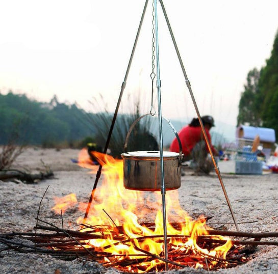 Tripod hanging pot picnic fire bracket