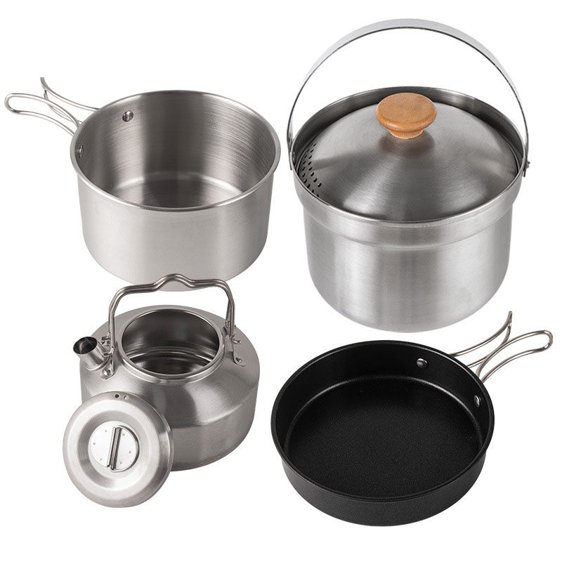 Outdoor Jacketed Kettle Camping Stainless Steel