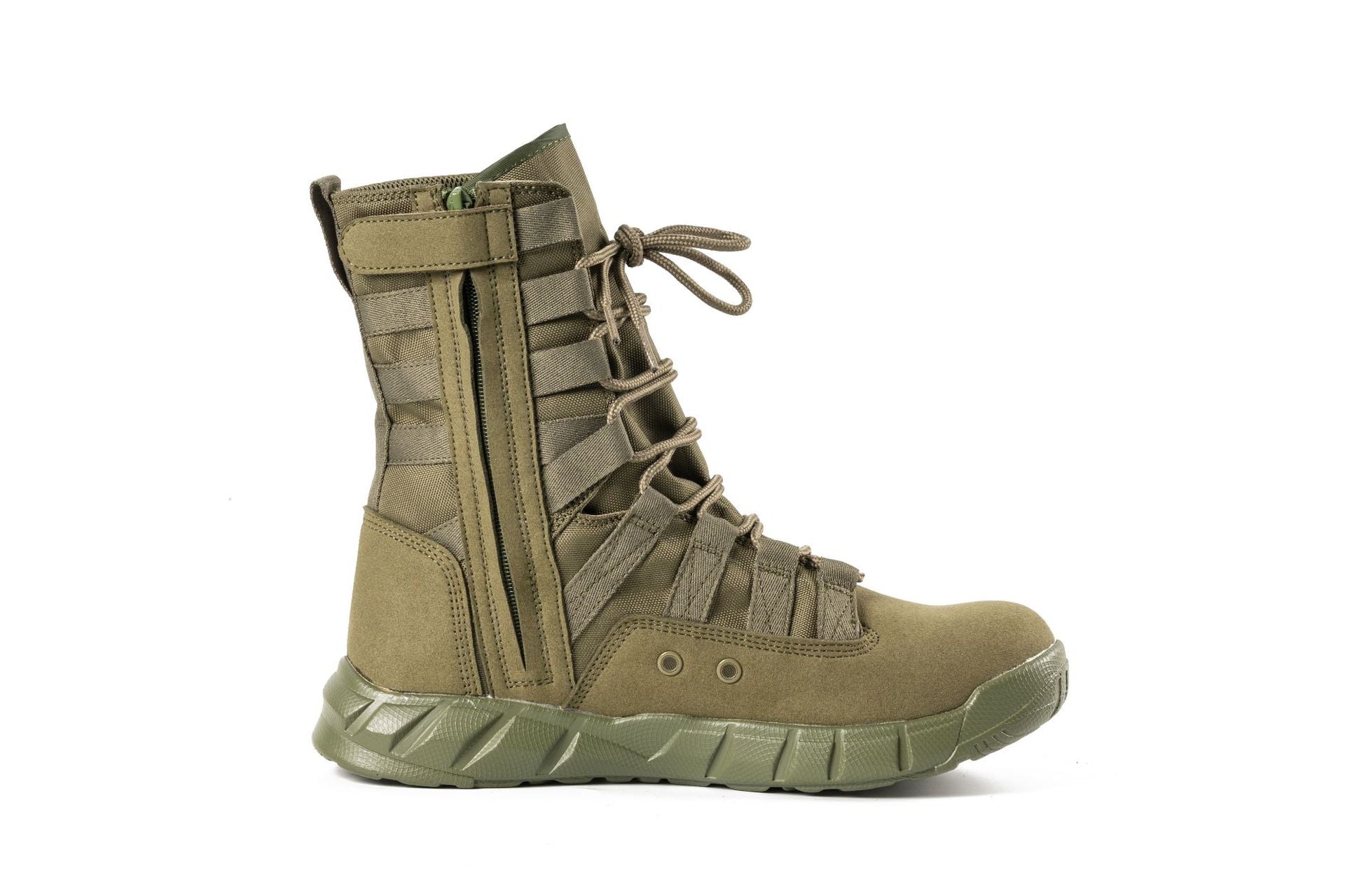 New High Top Combat Green Desert Boots