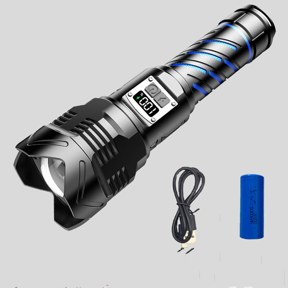 Aluminum Alloy Zoom Digital Display Flashlight