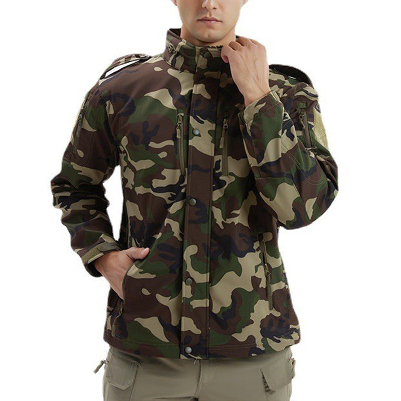 Men's Fleece Camouflage Waterproof Soft Shell Jacket