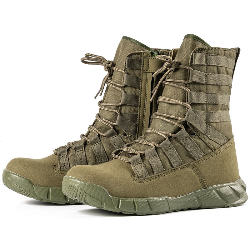 New High Top Combat Green Desert Boots