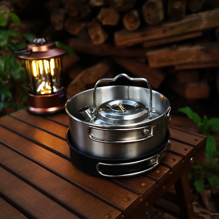 Outdoor Jacketed Kettle Camping Stainless Steel