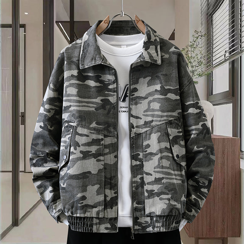 Camouflage American Casual Polo Collar Jacket