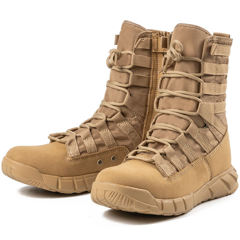 New High Top Combat Green Desert Boots